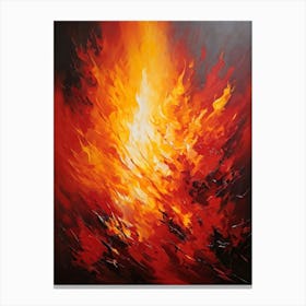 Abstract Art Of Rampant Flames Intensely Fueled By Burning Passion Roaring Upwards With Intense Cri (1) Canvas Print