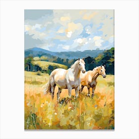Horses Painting In Blue Ridge Mountains Virginia, Usa 2 Canvas Print