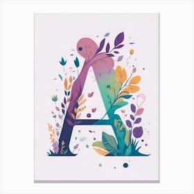 Colorful Letter A Illustration 124 Canvas Print