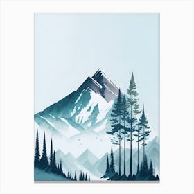 Mountain And Forest In Minimalist Watercolor Vertical Composition 136 Canvas Print