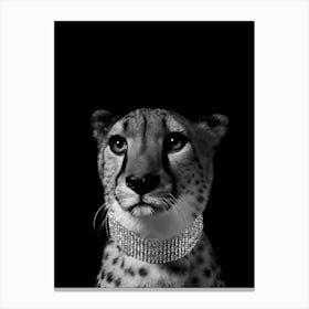 Cheetah Black And White Canvas Print