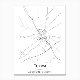 Trnava,Slovakia Minimalist Map Canvas Print