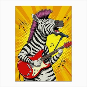 Playing Guitar, Singer Zebra Stampe su tela