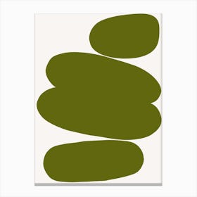 Abstract Bauhaus Shapes Olive Canvas Print