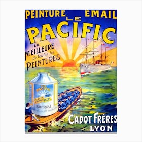 Ship Is Entering Pacific, Vintage Advertisement Canvas Print