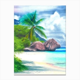 La Digue Seychelles Soft Colours Tropical Destination Canvas Print