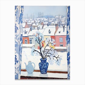 The Windowsill Of Nuremberg   Germany Snow Inspired By Matisse 1 Canvas Print