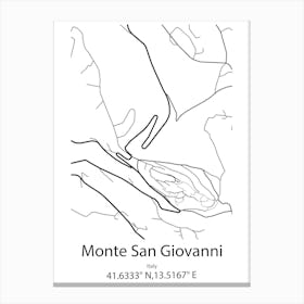 Monte San Giovanni Campano,Italy Minimalist Map Leinwandbilder