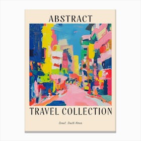 Abstract Travel Collection Poster Seoul South Korea 6 Canvas Print