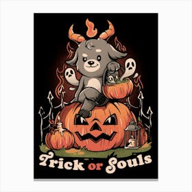 Trick or Souls - Evil Creepy Baphomet Halloween Gift Canvas Print