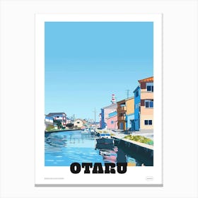 Otaru Japan 2 Colourful Travel Poster Canvas Print