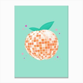 Turquoise Disco Peach Canvas Print