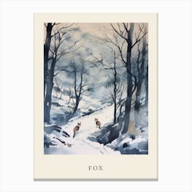 Winter Watercolour Fox 1 Poster Canvas Print