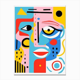 Pastel Geometric Abstract Face 2 Canvas Print