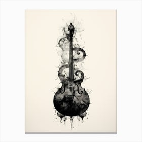Black And White Violin Canvas Print