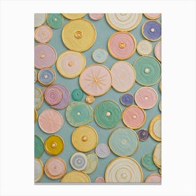 Pastel Button Circles Canvas Print