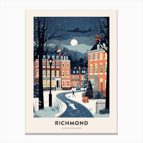 Winter Night  Travel Poster Richmond England 1 Canvas Print
