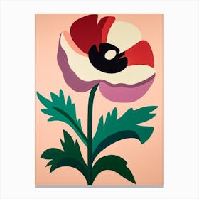 Cut Out Style Flower Art Anemone 3 Canvas Print