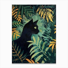 Black Cat In The Jungle 8 Canvas Print