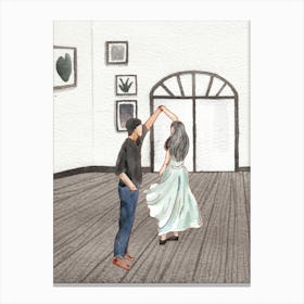Couple Dancing In A Room Canvas Print