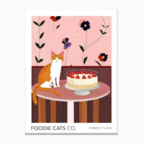 Foodie Cats Co Cat And A Trifle Cake 2 Canvas Print