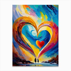 Couple In A Heart Canvas Print