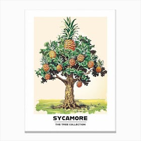 Sycamore Tree Storybook Illustration 3 Poster Canvas Print