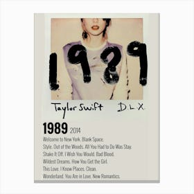 Taylor Swift 1989 Canvas Print