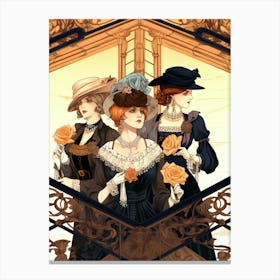 Titanic Ladies Art Deco Illustration 3 Canvas Print
