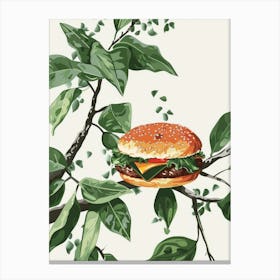 Burger On A Tree Branch Canvas Print