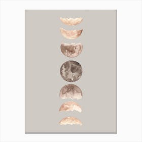 Moonphases Grey Canvas Print