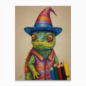 Lizard In A Hat Canvas Print