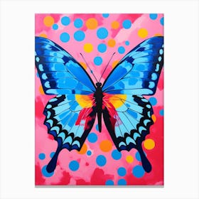 Pop Art Blue Morpho Butterfly 1 Canvas Print