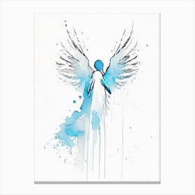 Guardian Angel 1 Symbol Minimal Watercolour Canvas Print