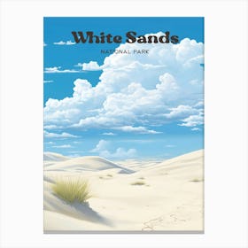 White Sands National Park New Mexico Travel Art Illustration Canvas Print