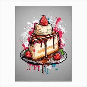 Ice Cream Cake Vector Illustration Canvas Print