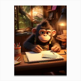Clever Chimp: Adorable Ape's Learning Adventure Print Canvas Print