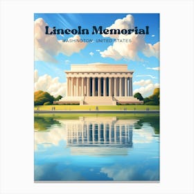 Lincoln Memorial Washington United States Architecture Travel Art Canvas Print