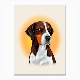 American English Coonhound Illustration dog Canvas Print