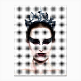 Black Swan Natalie Portman In A Pixel Dots Art Style Canvas Print