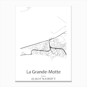 La Grande Motte,France Minimalist Map Canvas Print