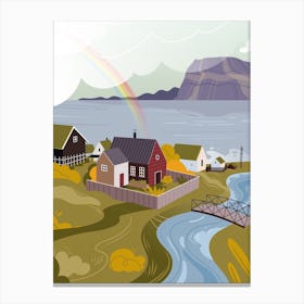 Illustration Of A Fjord Canvas Print