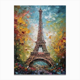 Eiffel Tower Paris France Vincent Van Gogh Style 2 Canvas Print