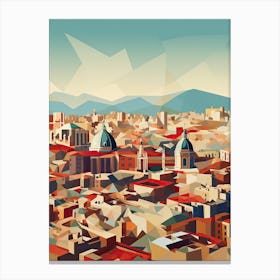 Valencia, Spain, Geometric Illustration 4 Canvas Print