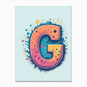 Colorful Letter G Illustration 33 Canvas Print