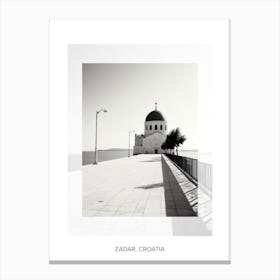 Poster Of Zadar, Croatia, Black And White Old Photo 3 Canvas Print