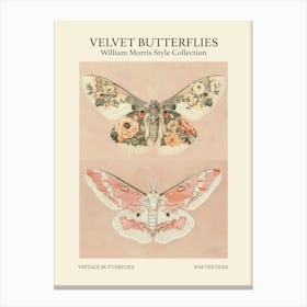 Velvet Butterflies Collection Vintage Butterflies William Morris Style 7 Canvas Print