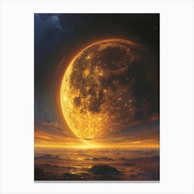 Moon Over The Ocean 1 Canvas Print