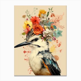 Bird With A Flower Crown Mockingbird 3 Canvas Print