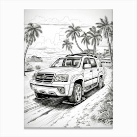Subaru Impreza Wrx Sti Tropical Drawing 3 Canvas Print